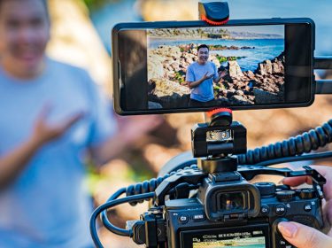 Sony Xperia Pro als zweiter Bildschirm auf einer Spiegelreflexkamera