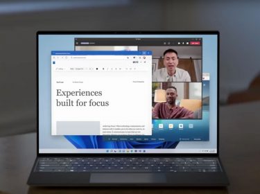 Windows 11 wird auf einem Laptop gezeigt.
