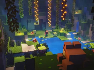 Frösche in einer Höhle in Minecraft