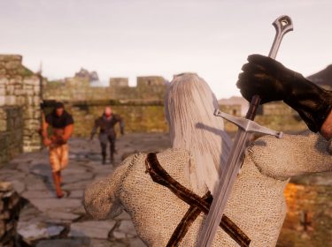 Geralt von Riva im The Witcher VR-Mod beim Kampf
