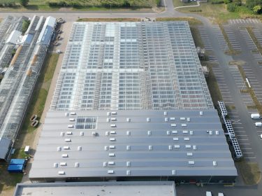 Vogelperspektive auf ein Gewächshaus