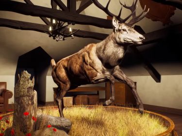 Ein ausgestopfter Hirsch in Way of the Hunter