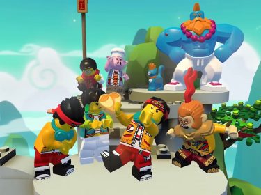Eine Truppe, die ein Spiel in Lego Brawls gewonnen hat