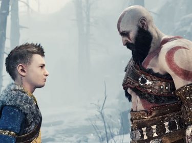 Der Protagonist Kratos und sein Sohn Artreus aus God of War: Ragnarök