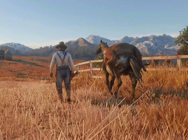 Der Protagonist und sein Pferd in Red Dead Redemption 2