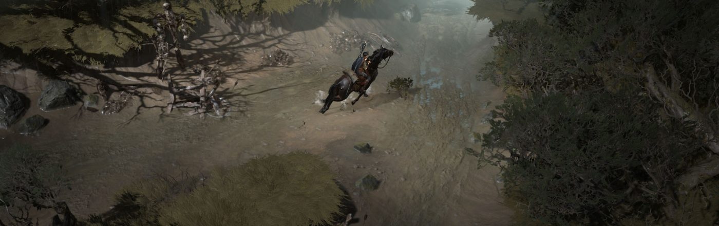 Eine Zaubererin reitet ein Pferd in Diablo 4