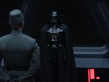 Darth Vader steht einem untergebenden gegenüber