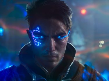 Protagonist Jak aus Immortals of Aveum hat blaue Magie im Gesicht