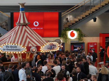 Vodafone Messestand bei der Bits and Pretzels