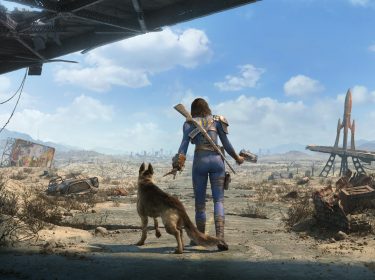 Der spielbare Charakter aus Fallout steht vor der Fallout-Welt