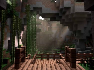 Die Spielwelt von Minecraft mit aktiviertem Raytracing