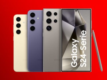 Das S24, S24+ und S24 Ultra nebeneinander im Größenvergleich.