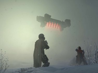 Spieler:in und Raumschiff aus 