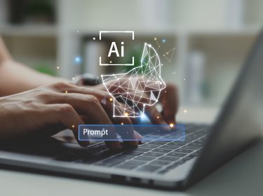 person gibt prompt für ki ein