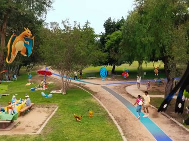 Eine Route durch einen Park in Pokémon GO