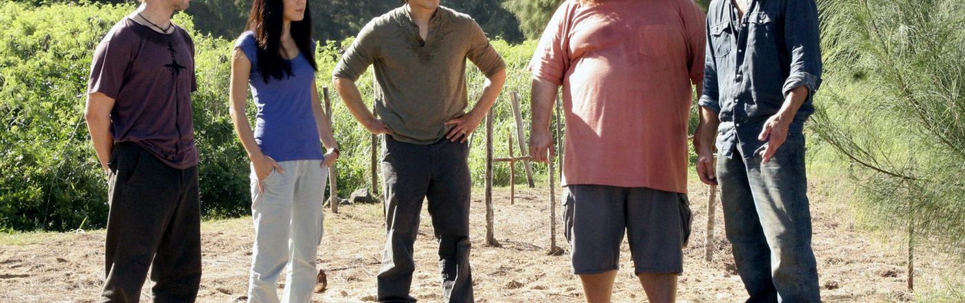 Dominic Monaghan, Yunjin Kim, Daniel Dae Kim, Jorge Garcia und Josh Holloway in 