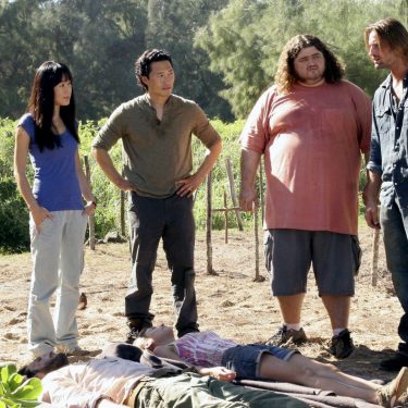 Dominic Monaghan, Yunjin Kim, Daniel Dae Kim, Jorge Garcia und Josh Holloway in 