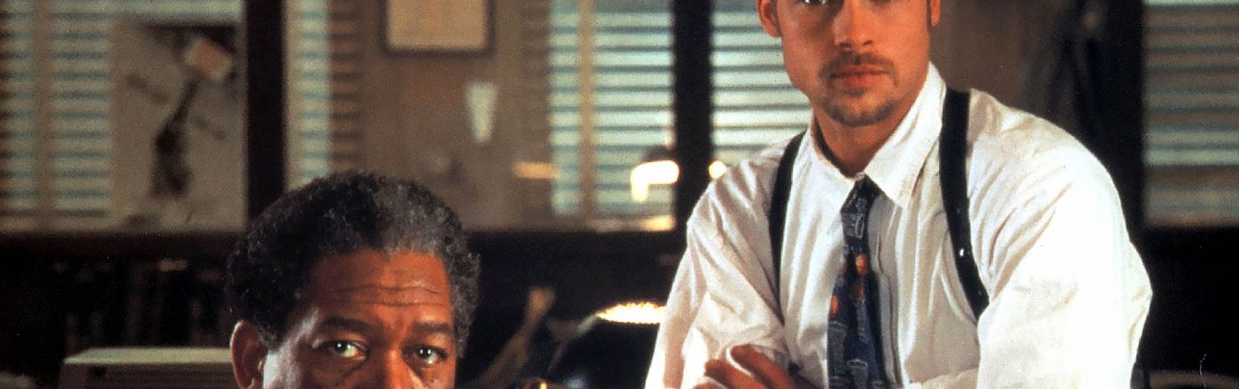 William Somerset (Morgan Freeman) und David Mills (Brad Pitt) in Sieben