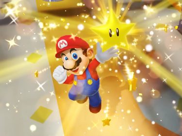 Mario mit einem Stern in der Hand in Super Mario Jamboree