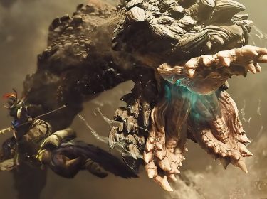 Ein Jäger kämpft gegen einen Sandwurm in Monster Hunter Wilds