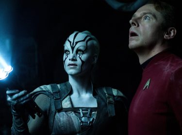 Auf dem Bild aus Star Trek Beyond, einem der Filme von Simon Pegg ist der Schauspieler als Montgomery 
