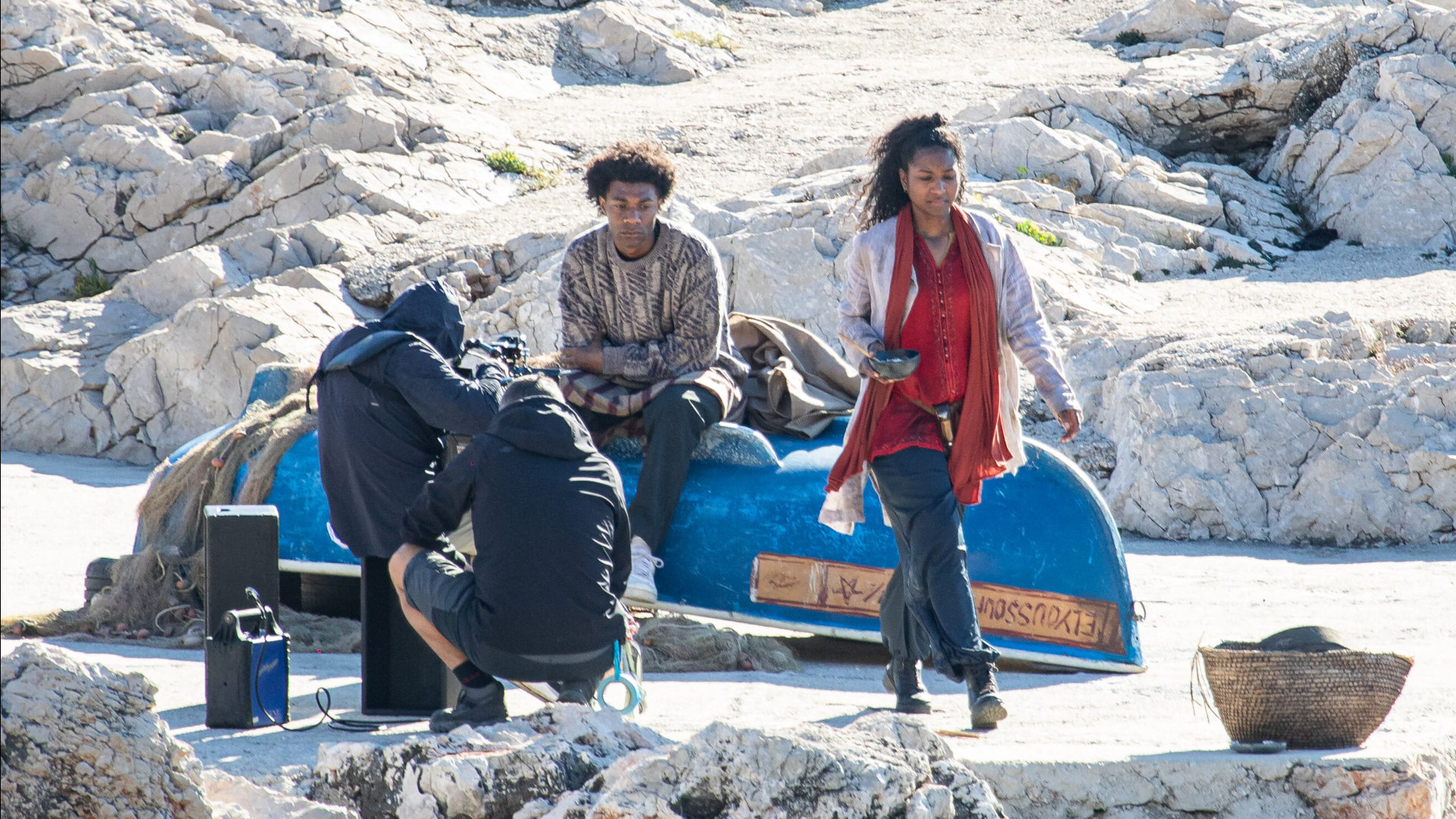 Dreharbeiten am Dance Strand von Dubrovnik.