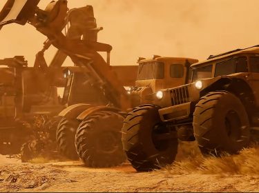 Einige Fahrzeuge nebeneinander in „RoadCraft“.