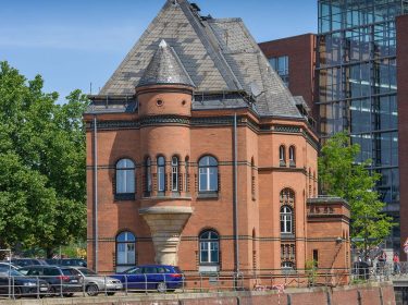 Hafenpolizeiwache No 2 an der Kehrwiederspitze in Hamburg.