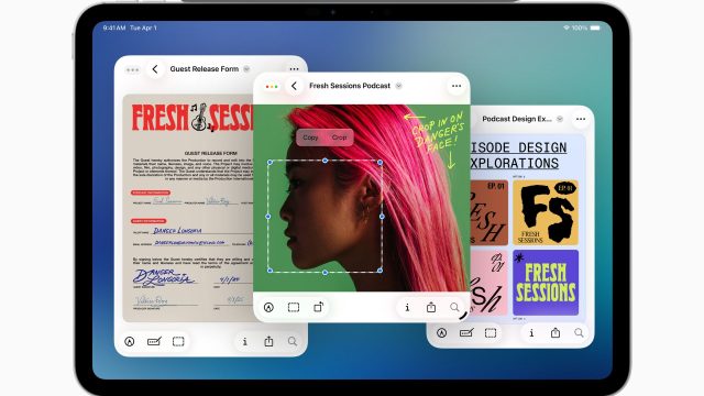 Ein iPad zeigt auf dem Display das Betriebssystem iPadOS 26.