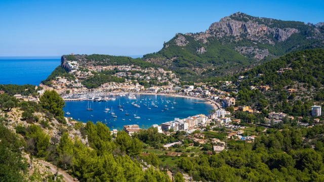Blick auf die Küste von Port de Soller, Mallorca