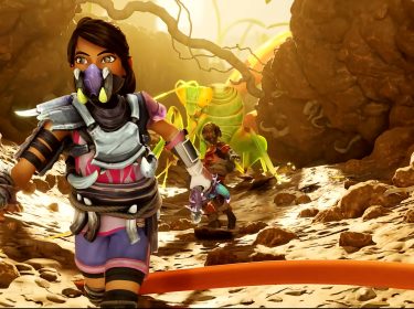 Zwei Spieler:innen werden von einem großen Insekt in „Grounded 2“ angegriffen.