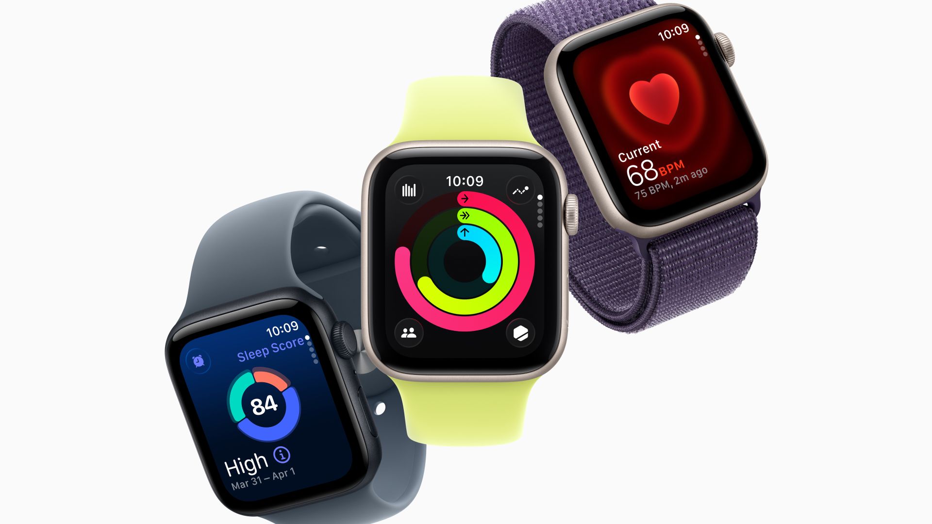 Drei Modelle der Apple Watch SE 3