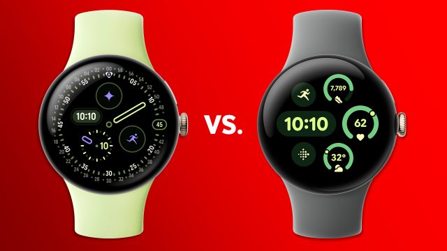 Das Bild zeigt eine Pixel Watch 4 (links) und eine Pixel Watch 3 (rechts).