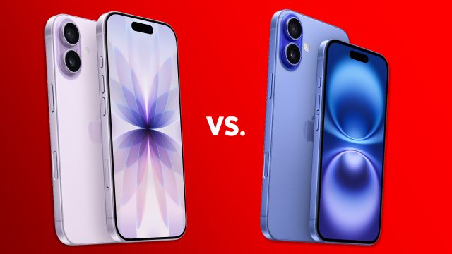 Das iPhone 17 ist links, das iPhone 16 rechts zu sehen.