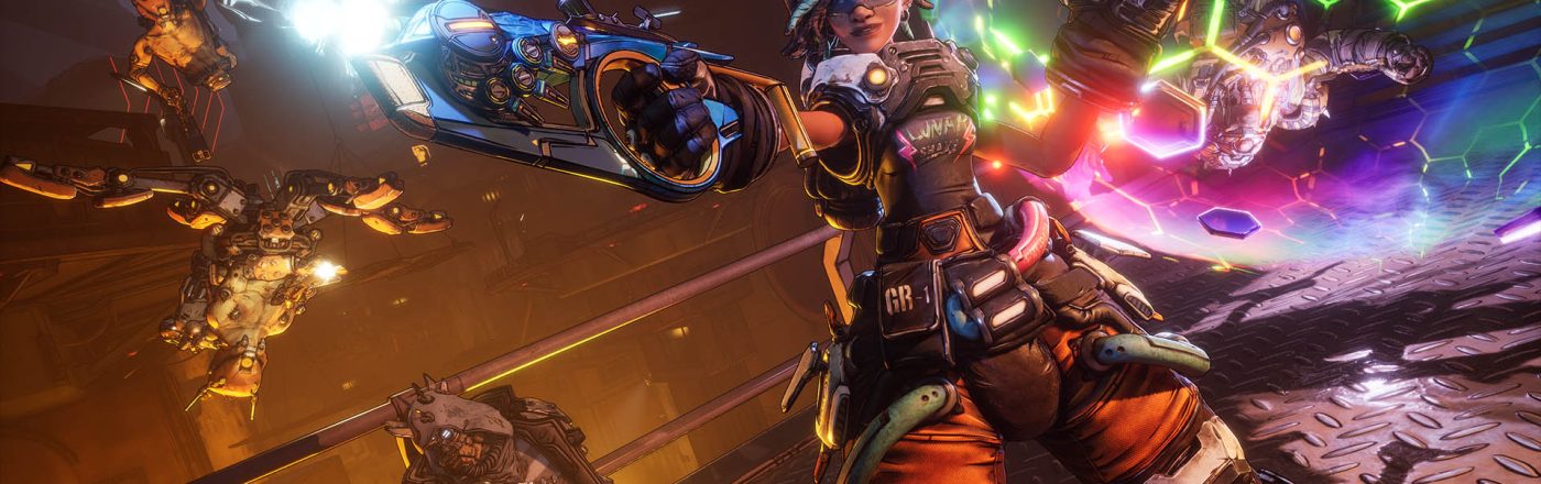 Screenshot der Kammerjägerin Harlowe aus „Borderlands 4“.