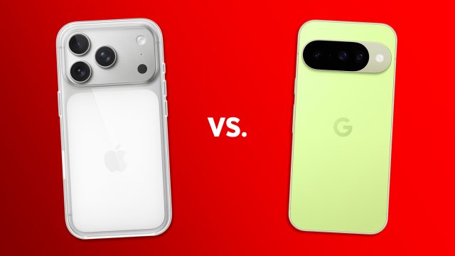 Das iPhone 17 Pro und das Pixel 10 Pro sind nebeneinander zu sehen.