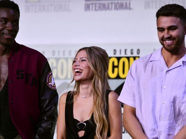 Karim Diane, Bella Shepard und George Hawkins (von links) bei einem Panel für 