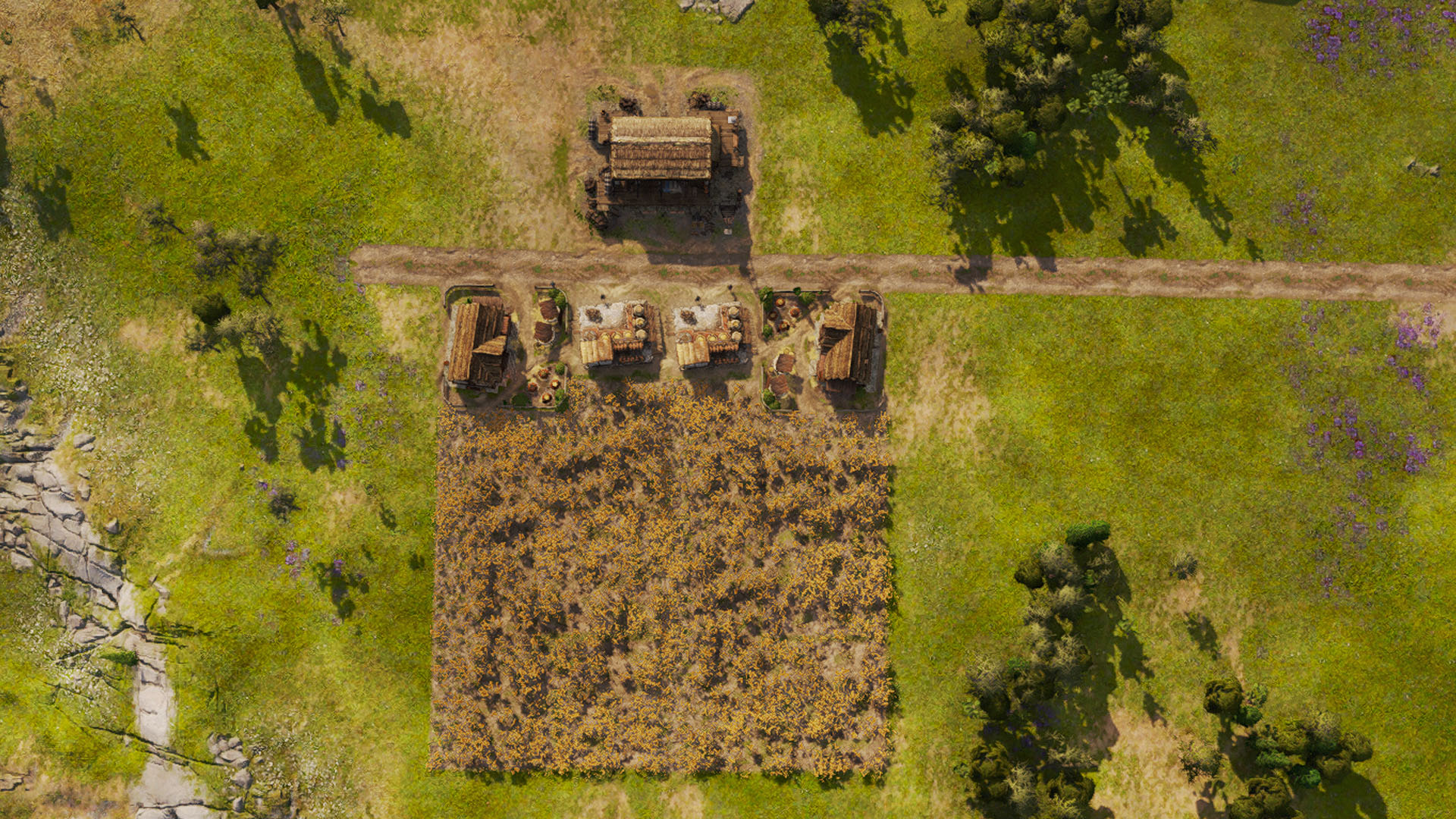 Layout der Brei-Produktionskette in „Anno 117: Pax Romana“.