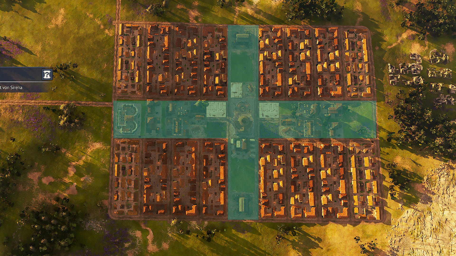 Städtebau im Kreuz-Layout in Latium.