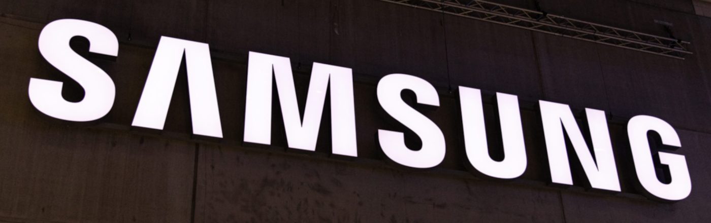 Samsung-Logo am Samsung-Stand auf der IFA. 7. September 2025.