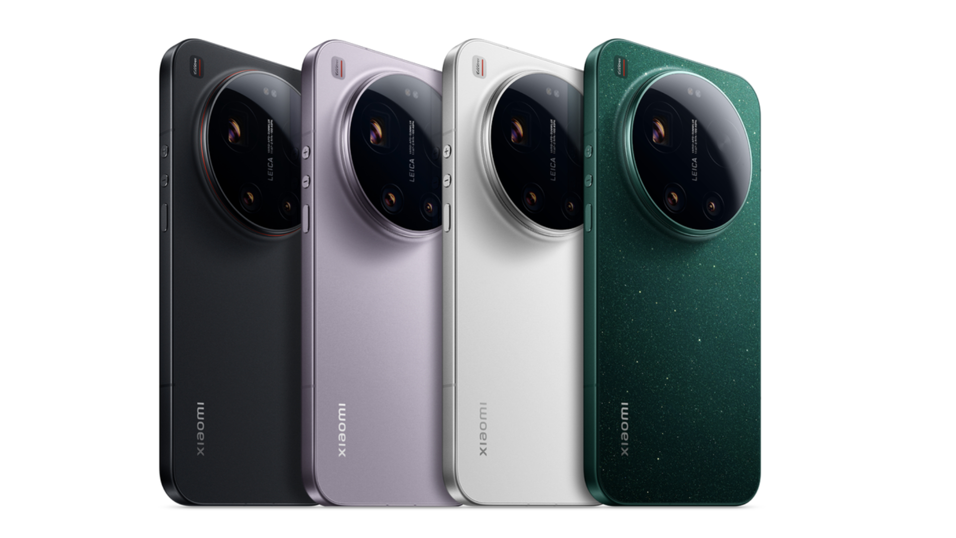 Das Xiaomi 17 Ultra in den Farben Schwarz, Lila, Weiß und Grün.