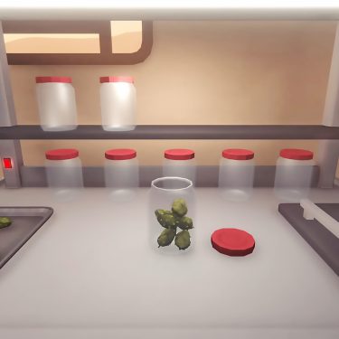 Ein Tisch zur Vorbereitung der heißen Ware.