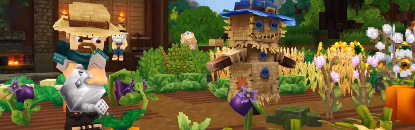 Eine Person arbeitet auf dem Feld in „Hytale“.