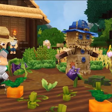 Eine Person arbeitet auf dem Feld in „Hytale“.