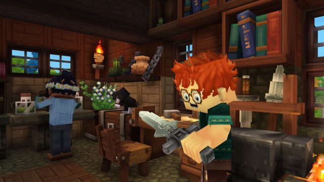Eine Person stellt in „Hytale“ ein Schwert her.