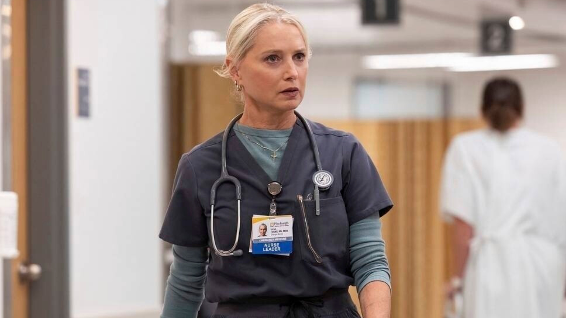 Katherine LaNasa in einer Szene von "The Pitt".