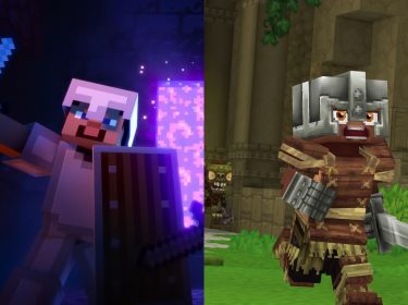 Ein:e Spieler:in in „Hytale“ und ein:e Spieler:in in „Minecraft“.
