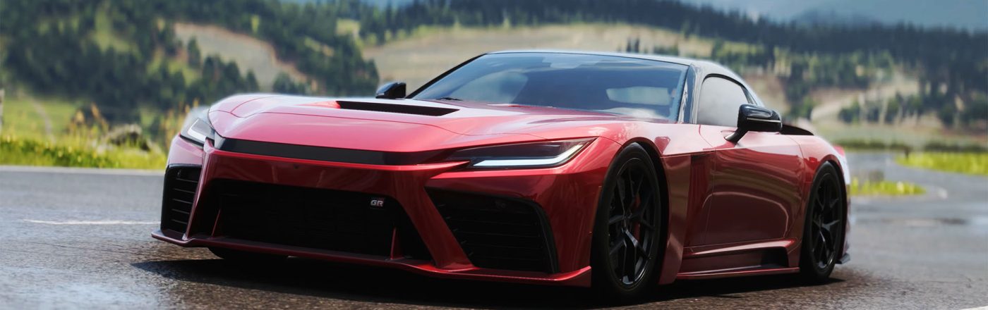 Ein roter 2025 GR GT in „Forza Horizon 6“.