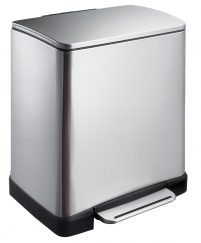 EKO Pedaalemmer E-Cube Recycling 10 + 9 ltr - Mat RVS-