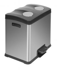 EKO Rejoice Recycling Bin 2 x 12 ltr - Mat RVS-